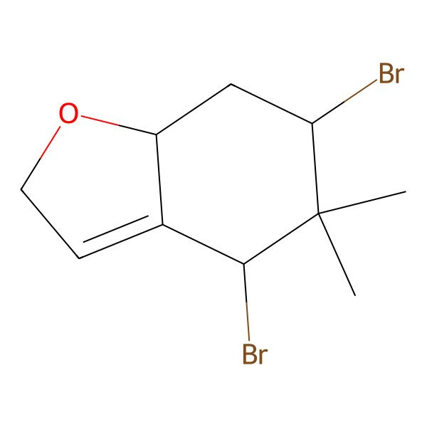 2D Structure of (4S,6R,7aR)-4,6-dibromo-5,5-dimethyl-4,6,7,7a-tetrahydro-2H-1-benzofuran