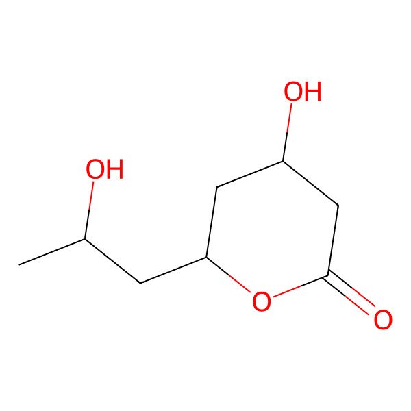 2D Structure of (4S,6S)-4-hydroxy-6-[(2S)-2-hydroxypropyl]oxan-2-one