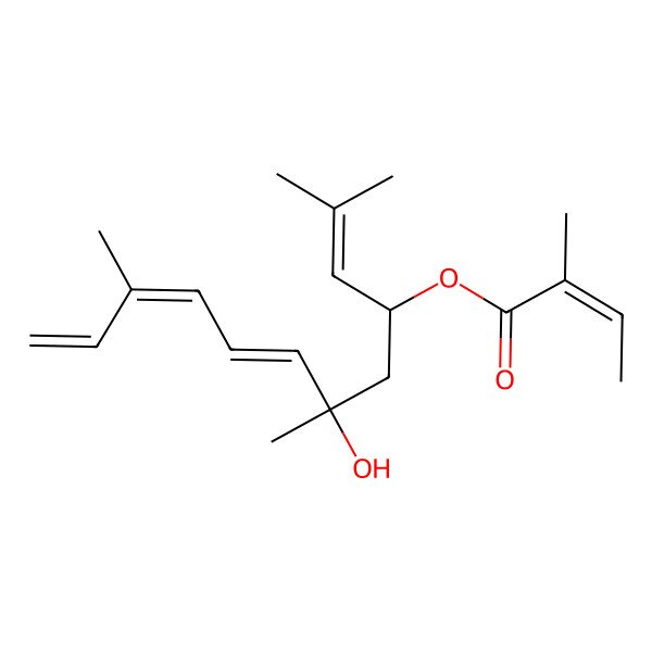 2D Structure of [(4S,6S,7E,9E)-6-hydroxy-2,6,10-trimethyldodeca-2,7,9,11-tetraen-4-yl] (Z)-2-methylbut-2-enoate