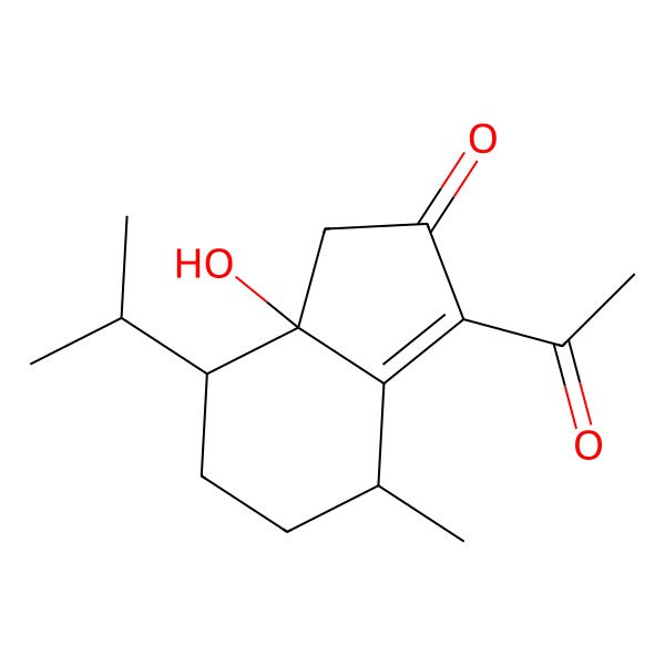 2D Structure of (4S,7R,7aS)-3-acetyl-7a-hydroxy-4-methyl-7-propan-2-yl-4,5,6,7-tetrahydro-1H-inden-2-one