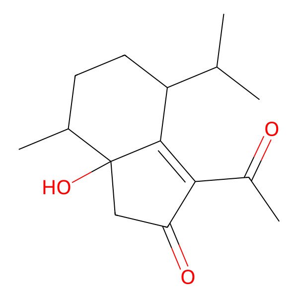 2D Structure of (4S,7R,7aS)-3-acetyl-7a-hydroxy-7-methyl-4-propan-2-yl-4,5,6,7-tetrahydro-1H-inden-2-one