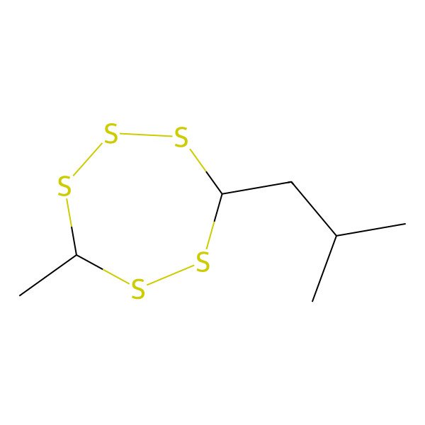 2D Structure of (4S,7S)-4-methyl-7-(2-methylpropyl)-1,2,3,5,6-pentathiepane