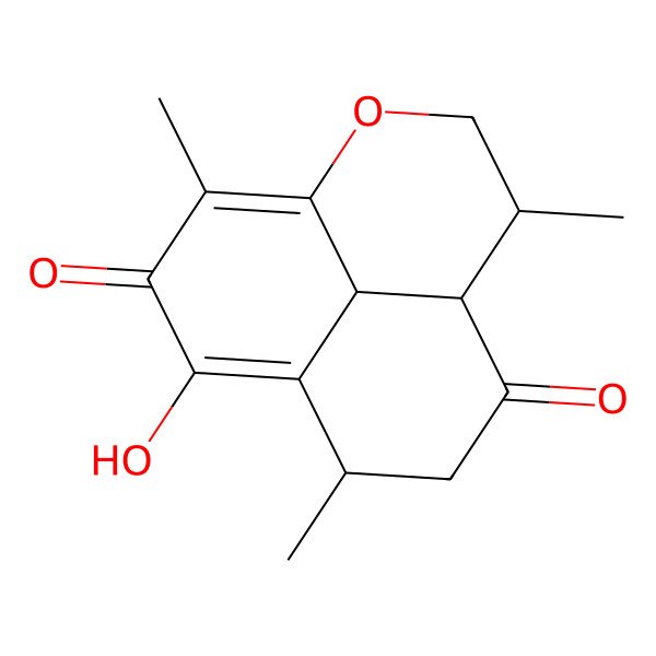 2D Structure of (4S,8S)-10-hydroxy-4,8,12-trimethyl-2-oxatricyclo[7.3.1.05,13]trideca-1(12),9-diene-6,11-dione