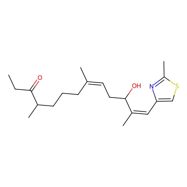 2D Structure of (4S,8Z,11S,12E)-11-Hydroxy-4,8,12-trimethyl-13-(2-methyl-1,3-thiazol-4-yl)trideca-8,12-dien-3-one