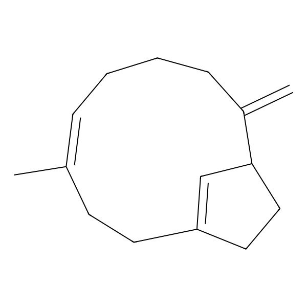 2D Structure of (4Z,10R)-4-methyl-9-methylidenebicyclo[8.2.1]trideca-1(13),4-diene
