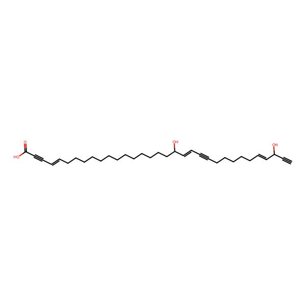 2D Structure of (4Z,20E,29E,31R)-19,31-dihydroxytritriaconta-4,20,29-trien-2,22,32-triynoic acid