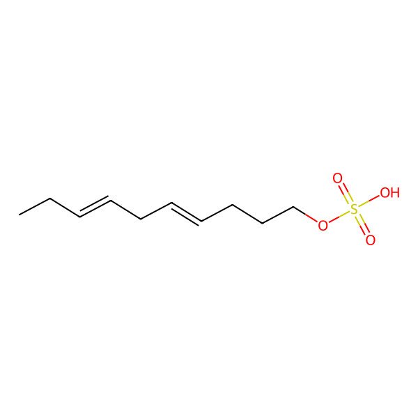 2D Structure of (4Z,7E)-4,7-decadienyl sulfate