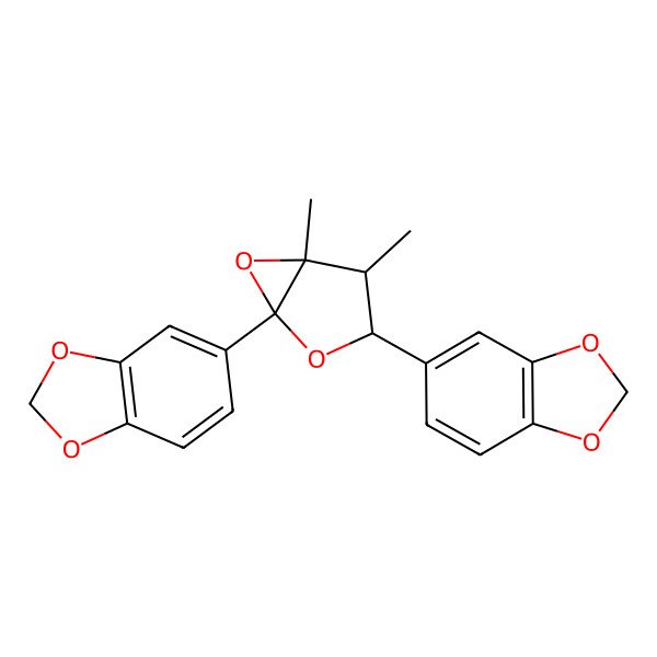 2D Structure of 5-[1-(1,3-Benzodioxol-5-yl)-4,5-dimethyl-2,6-dioxabicyclo[3.1.0]hexan-3-yl]-1,3-benzodioxole