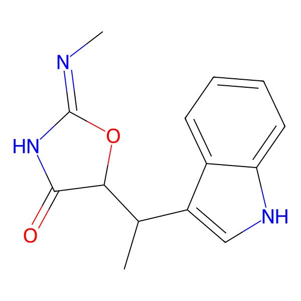 2D Structure of 5-(1-(1H-Indol-3-yl)ethyl)-2-(methylamino)-4(5H)-oxazolone