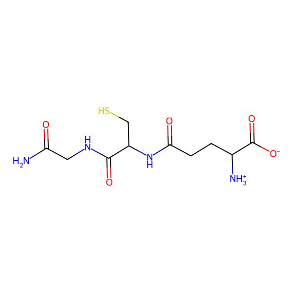 2D Structure of 5-[[1-[(2-Amino-2-oxoethyl)amino]-1-oxo-3-sulfanylpropan-2-yl]amino]-2-azaniumyl-5-oxopentanoate