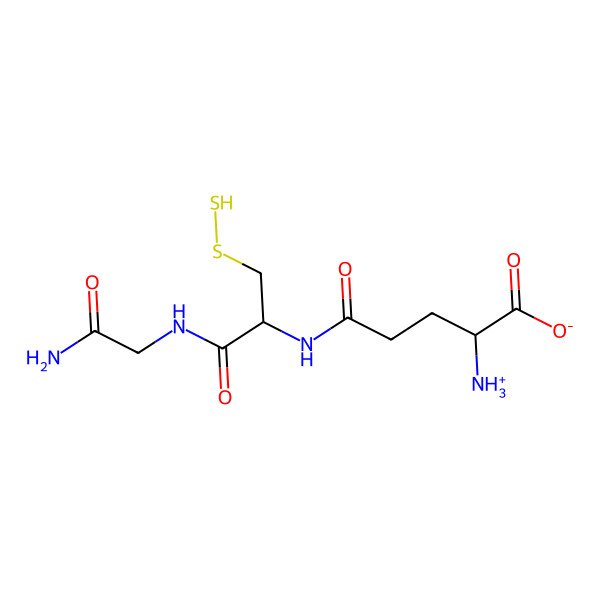 2D Structure of 5-[[1-[(2-amino-2-oxoethyl)amino]-3-(disulfanyl)-1-oxopropan-2-yl]amino]-2-azaniumyl-5-oxopentanoate