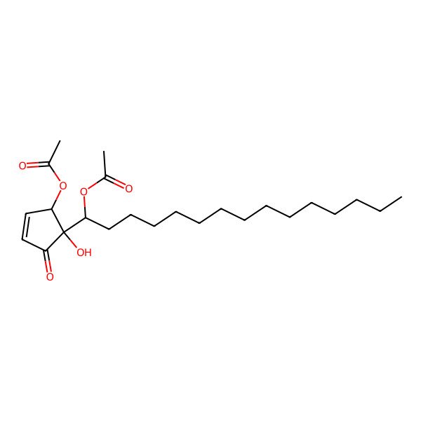2D Structure of [5-(1-Acetyloxypentadecyl)-5-hydroxy-4-oxocyclopent-2-en-1-yl] acetate