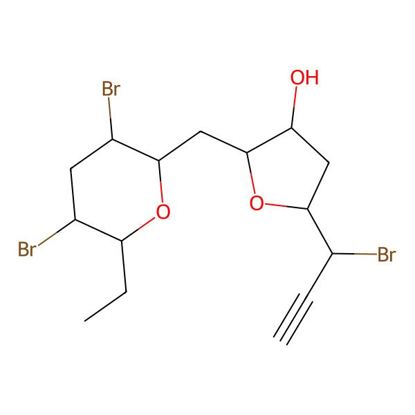 2D Structure of 5-(1-Bromoprop-2-ynyl)-2-[(3,5-dibromo-6-ethyloxan-2-yl)methyl]oxolan-3-ol