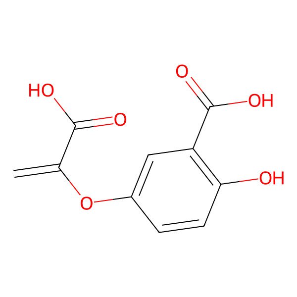 2D Structure of 5-(1-Carboxyethenoxy)-2-hydroxybenzoic acid