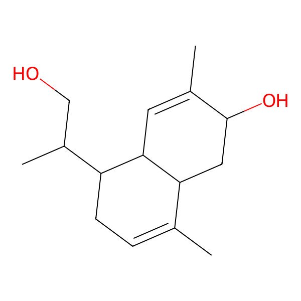 2D Structure of 5-(1-Hydroxypropan-2-yl)-3,8-dimethyl-1,2,4a,5,6,8a-hexahydronaphthalen-2-ol