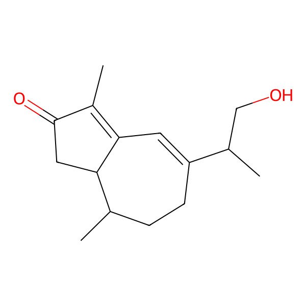 2D Structure of 5-(1-hydroxypropan-2-yl)-3,8-dimethyl-6,7,8,8a-tetrahydro-1H-azulen-2-one