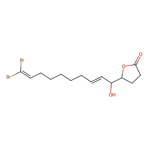 2D Structure of 5-(10,10-Dibromo-1-hydroxydeca-2,9-dienyl)oxolan-2-one