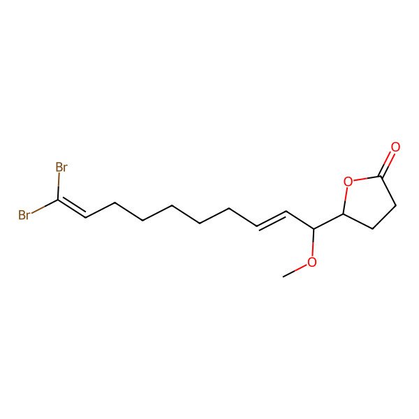 2D Structure of 5-(10,10-Dibromo-1-methoxydeca-2,9-dienyl)oxolan-2-one