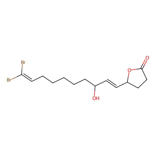 2D Structure of 5-(10,10-Dibromo-3-hydroxydeca-1,9-dienyl)oxolan-2-one