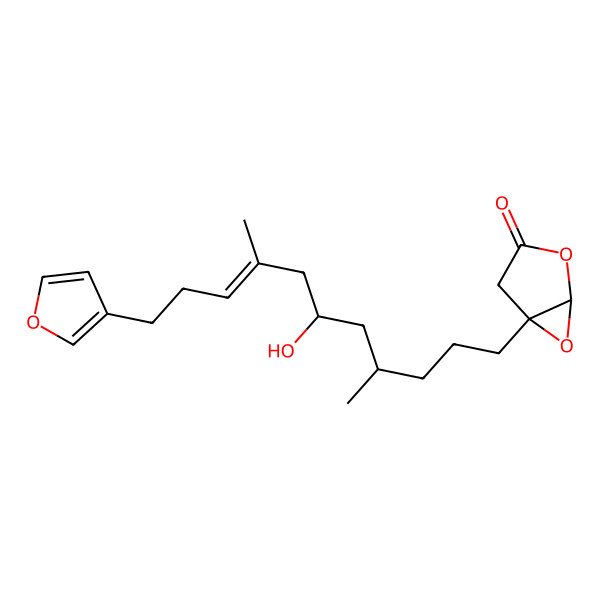2D Structure of 5-[11-(Furan-3-yl)-6-hydroxy-4,8-dimethylundec-8-enyl]-2,6-dioxabicyclo[3.1.0]hexan-3-one