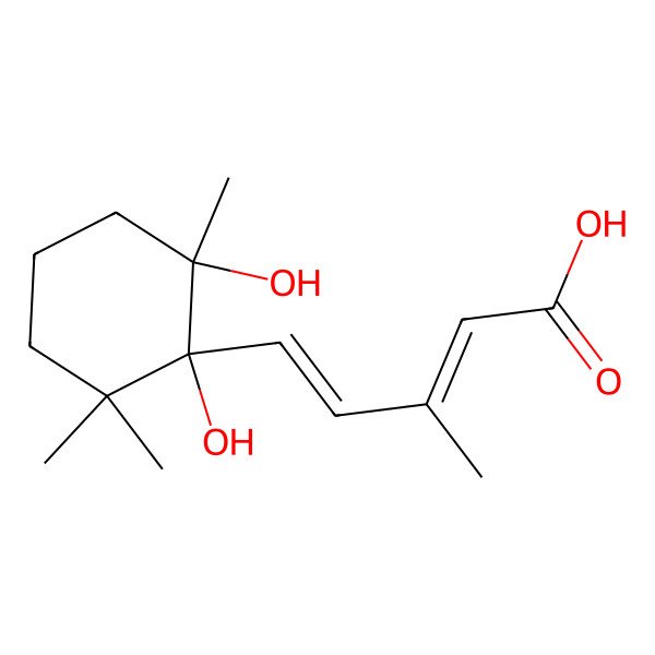 2D Structure of 5-(1,2-Dihydroxy-2,6,6-trimethylcyclohexyl)-3-methylpenta-2,4-dienoic acid