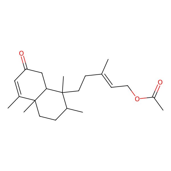 2D Structure of [5-(1,2,4a,5-tetramethyl-7-oxo-3,4,8,8a-tetrahydro-2H-naphthalen-1-yl)-3-methylpent-2-enyl] acetate
