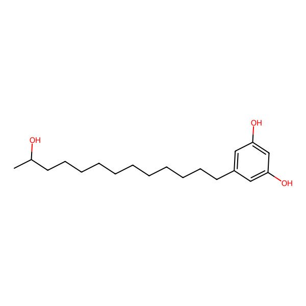2D Structure of 5-[(12S)-12-hydroxytridecyl]benzene-1,3-diol