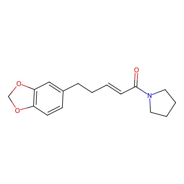 2D Structure of 5-(1,3-Benzodioxol-5-yl)-1-pyrrolidin-1-ylpent-2-en-1-one 2D Structure of 5-(1,3-Benzodioxol-5-yl)-1-pyrrolidin-1-ylpent-2-en-1-one
