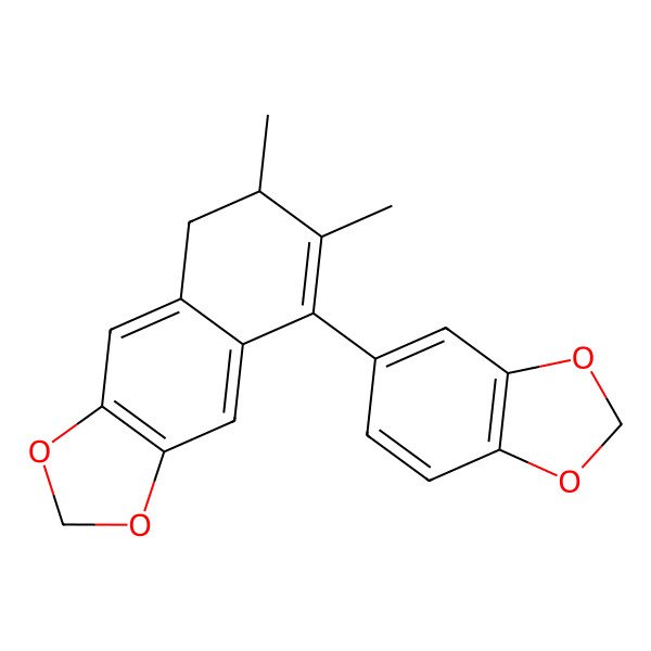 2D Structure of 5-(1,3-Benzodioxol-5-yl)-6,7-dimethyl-7,8-dihydrobenzo[f][1,3]benzodioxole