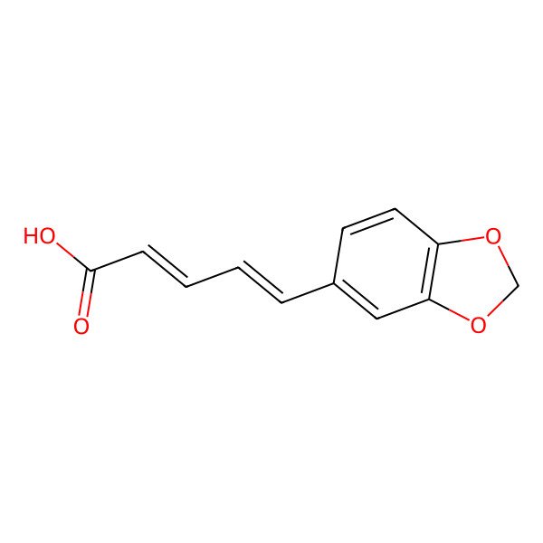 2D Structure of 5-(1,3-Benzodioxol-5-yl)penta-2,4-dienoic acid