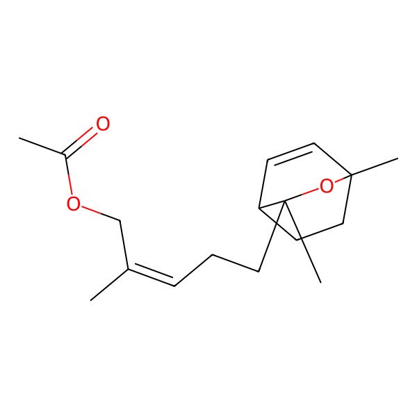 2D Structure of [5-(1,3-Dimethyl-2-oxabicyclo[2.2.2]oct-5-en-3-yl)-2-methylpent-2-enyl] acetate