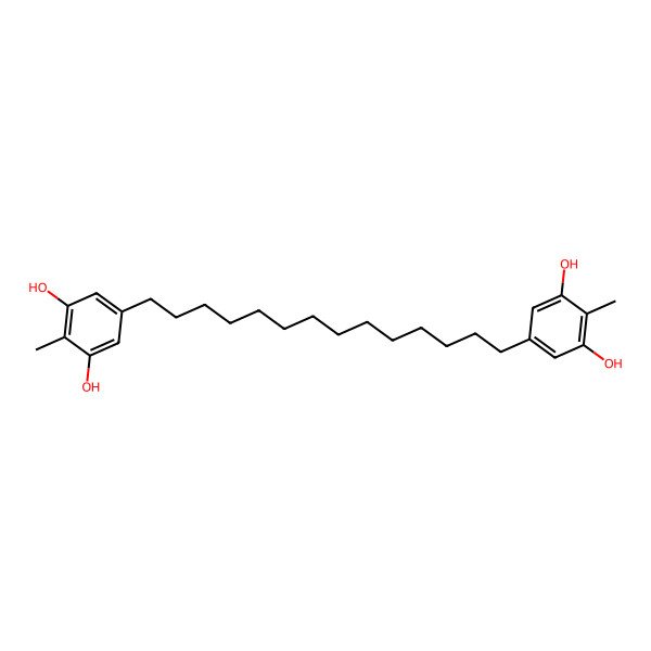 2D Structure of 5-[14-(3,5-Dihydroxy-4-methylphenyl)tetradecyl]-2-methylbenzene-1,3-diol