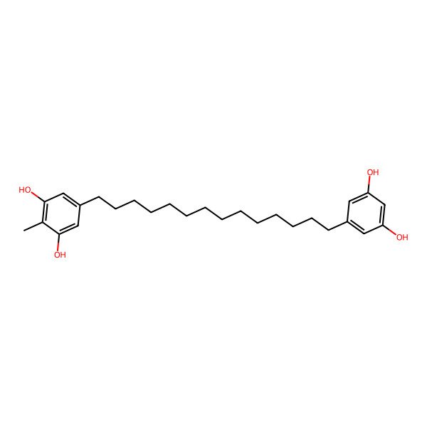2D Structure of 5-[14-(3,5-Dihydroxyphenyl)tetradecyl]-2-methylbenzene-1,3-diol