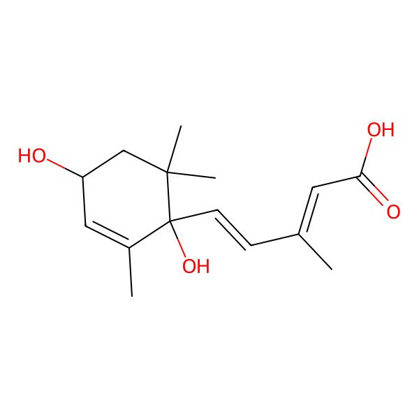 2D Structure of 5-(1,4-Dihydroxy-2,6,6-trimethylcyclohex-2-en-1-yl)-3-methylpenta-2,4-dienoic acid