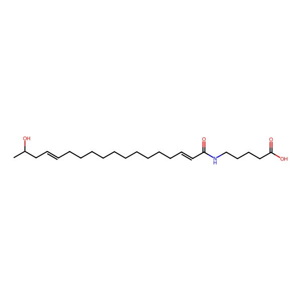 2D Structure of 5-[[(17R)-17-hydroxyoctadeca-2,14-dienoyl]amino]pentanoic acid