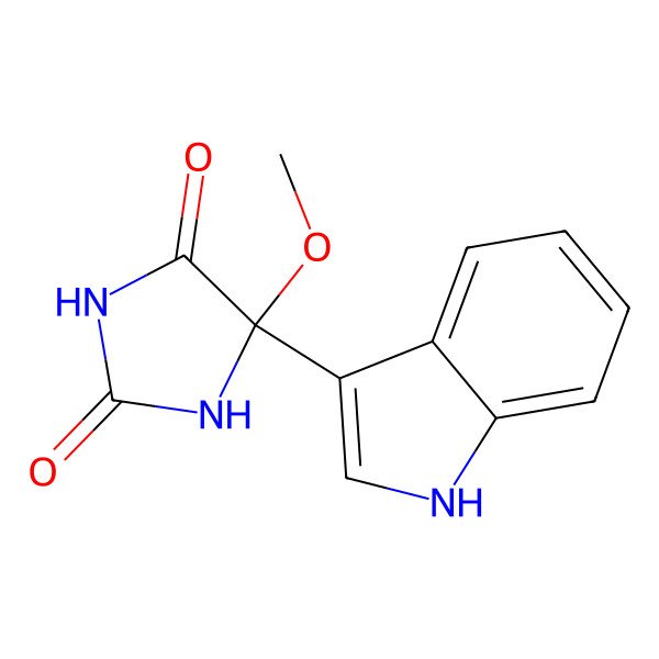 2D Structure of 5-(1H-indol-3-yl)-5-methoxyimidazolidine-2,4-dione