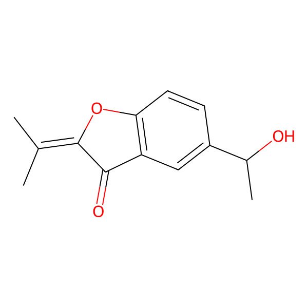 2D Structure of 5-[(1S)-1-hydroxyethyl]-2-propan-2-ylidene-1-benzofuran-3-one