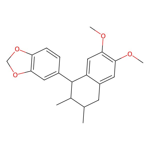 2D Structure of 5-[(1S,2S,3R)-6,7-dimethoxy-2,3-dimethyl-1,2,3,4-tetrahydronaphthalen-1-yl]-1,3-benzodioxole