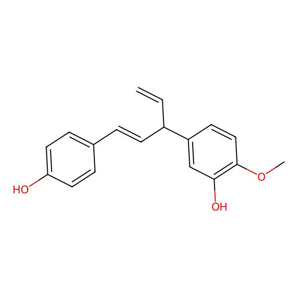 2D Structure of 5-[(1Z,3R)-1-(4-hydroxyphenyl)penta-1,4-dien-3-yl]-2-methoxyphenol