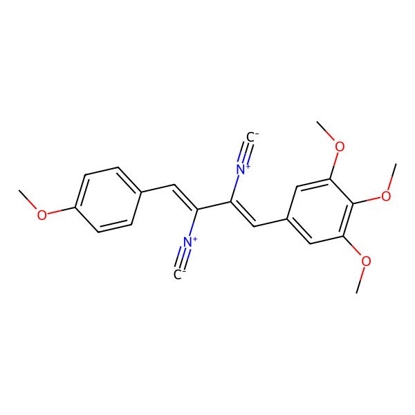 2D Structure of 5-[(1Z,3Z)-2,3-diisocyano-4-(4-methoxyphenyl)buta-1,3-dienyl]-1,2,3-trimethoxybenzene
