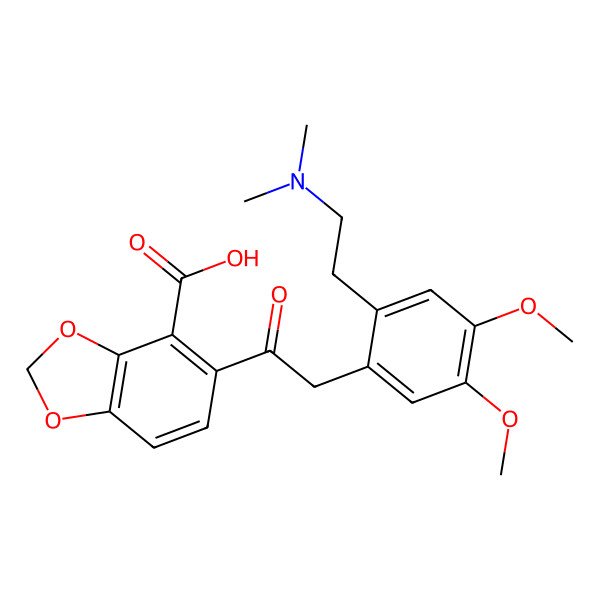 2D Structure of 5-[2-[2-[2-(Dimethylamino)ethyl]-4,5-dimethoxyphenyl]acetyl]-1,3-benzodioxole-4-carboxylic acid