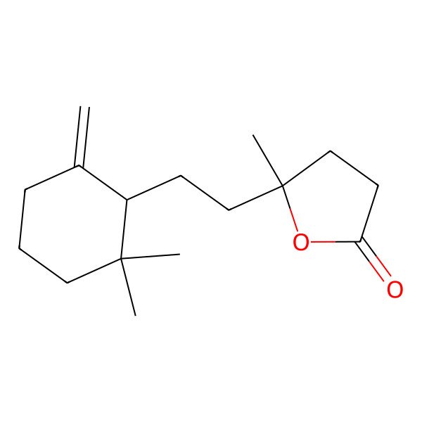 2D Structure of 5-[2-(2,2-Dimethyl-6-methylidenecyclohexyl)ethyl]-5-methyloxolan-2-one