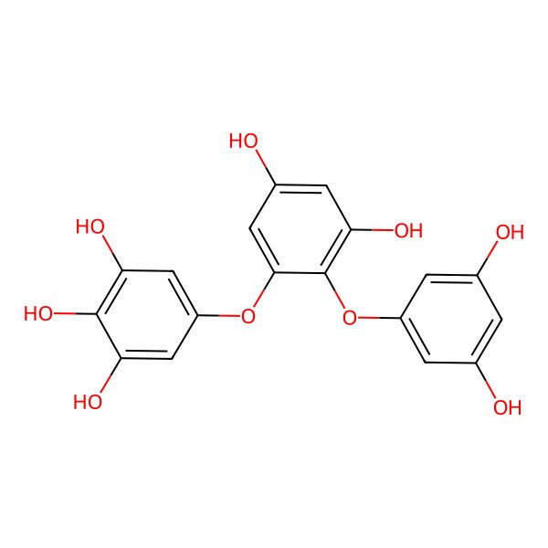 2D Structure of 5-[2-(3,5-Dihydroxyphenoxy)-3,5-dihydroxyphenoxy]benzene-1,2,3-triol