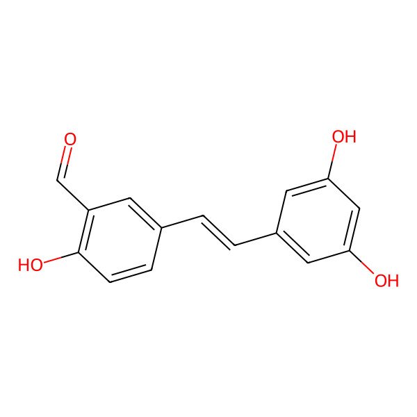 2D Structure of 5-[2-(3,5-Dihydroxyphenyl)ethenyl]-2-hydroxybenzaldehyde