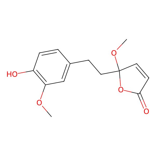 2D Structure of 5-[2-(4-Hydroxy-3-methoxyphenyl)ethyl]-5-methoxyfuran-2-one