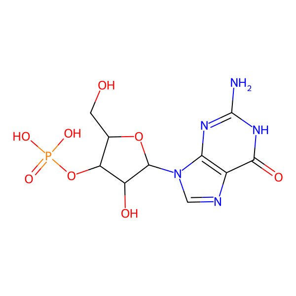 2D Structure of [5-(2-amino-6-oxo-1H-purin-9-yl)-4-hydroxy-2-(hydroxymethyl)oxolan-3-yl] dihydrogen phosphate