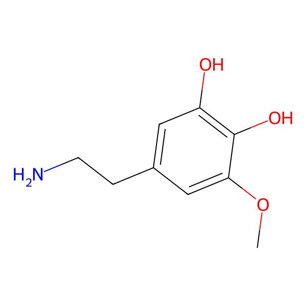 2D Structure of 5-(2-Aminoethyl)-3-methoxybenzene-1,2-diol