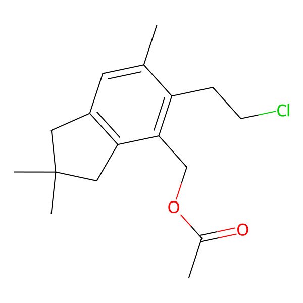 2D Structure of [5-(2-Chloroethyl)-2,2,6-trimethyl-1,3-dihydroinden-4-yl]methyl acetate