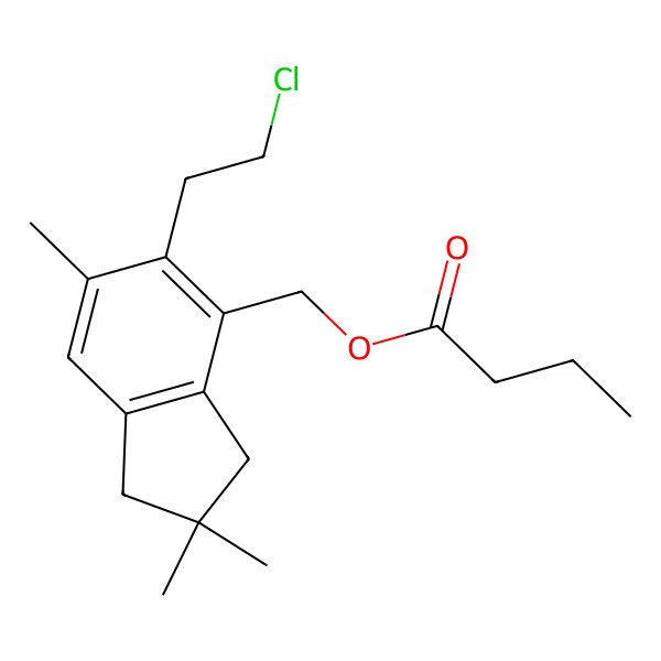 2D Structure of [5-(2-Chloroethyl)-2,2,6-trimethyl-1,3-dihydroinden-4-yl]methyl butanoate