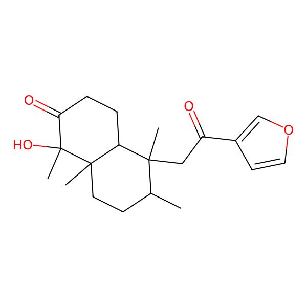 2D Structure of 5-[2-(Furan-3-yl)-2-oxoethyl]-1-hydroxy-1,5,6,8a-tetramethyl-3,4,4a,6,7,8-hexahydronaphthalen-2-one